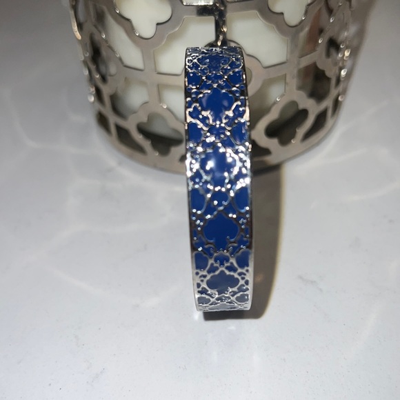 C. Wonder Logo Bangle in blue & silver w/ enamel/metal finish - Picture 3 of 5